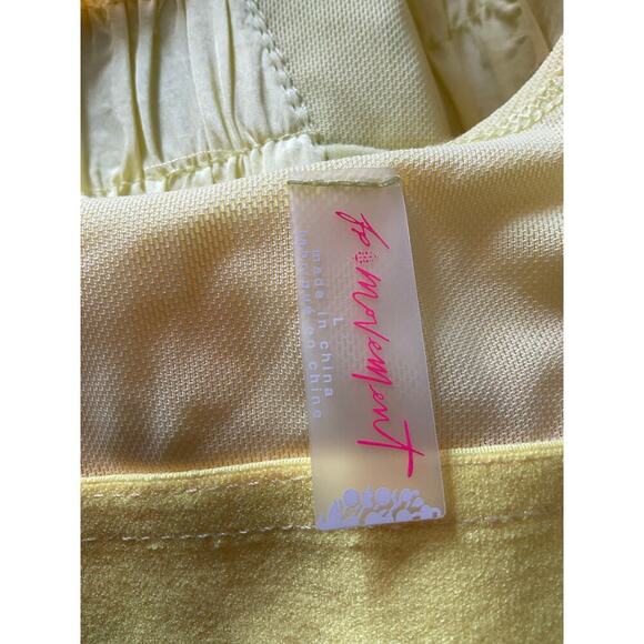Free People Movement Righteous Runsie Neon Yellow Size Large Shorts Racerback - Picture 10 of 10